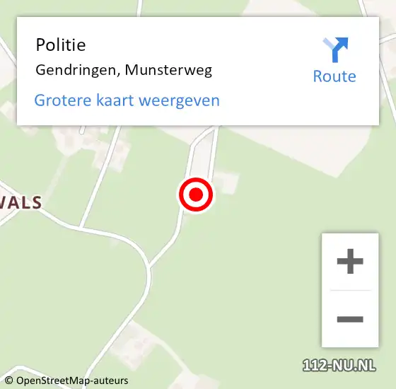 Locatie op kaart van de 112 melding: Politie Gendringen, Munsterweg op 21 januari 2024 14:45