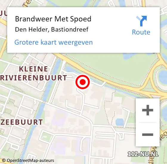 Locatie op kaart van de 112 melding: Brandweer Met Spoed Naar Den Helder, Bastiondreef op 21 januari 2024 17:52