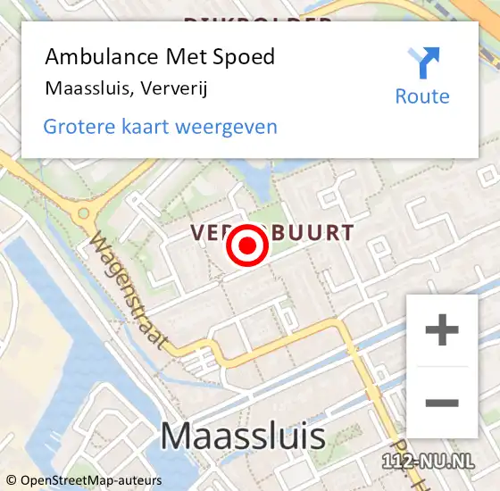 Locatie op kaart van de 112 melding: Ambulance Met Spoed Naar Maassluis, Ververij op 21 januari 2024 18:46