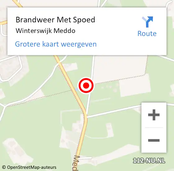 Locatie op kaart van de 112 melding: Brandweer Met Spoed Naar Winterswijk Meddo op 21 januari 2024 19:11