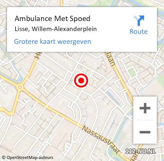 Locatie op kaart van de 112 melding: Ambulance Met Spoed Naar Lisse, Willem-Alexanderplein op 21 januari 2024 20:16
