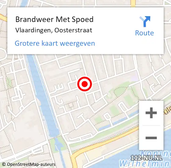Locatie op kaart van de 112 melding: Brandweer Met Spoed Naar Vlaardingen, Oosterstraat op 21 januari 2024 21:39