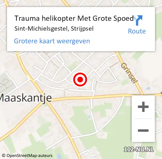 Locatie op kaart van de 112 melding: Trauma helikopter Met Grote Spoed Naar Sint-Michielsgestel, Strijpsel op 21 januari 2024 23:26