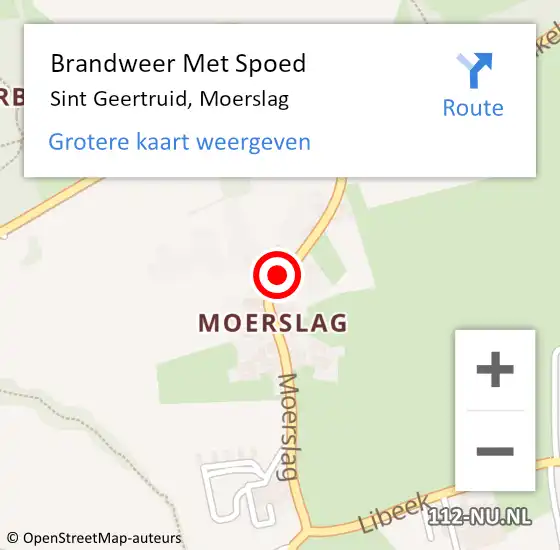 Locatie op kaart van de 112 melding: Brandweer Met Spoed Naar Sint Geertruid, Moerslag op 21 januari 2024 23:34