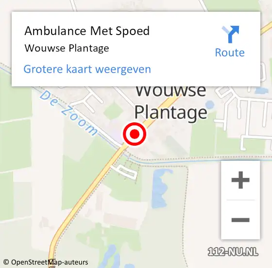 Locatie op kaart van de 112 melding: Ambulance Met Spoed Naar Wouwse Plantage op 22 januari 2024 00:48