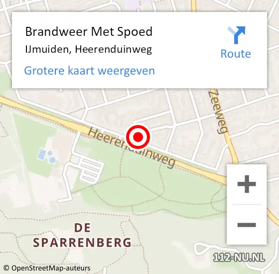 Locatie op kaart van de 112 melding: Brandweer Met Spoed Naar IJmuiden, Heerenduinweg op 22 januari 2024 01:31