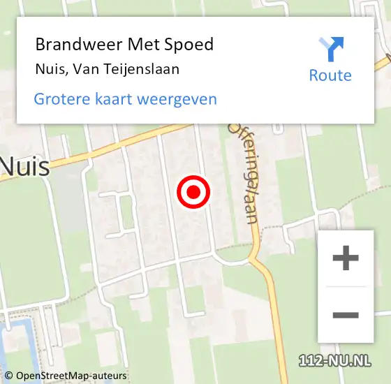Locatie op kaart van de 112 melding: Brandweer Met Spoed Naar Nuis, Van Teijenslaan op 22 januari 2024 03:56