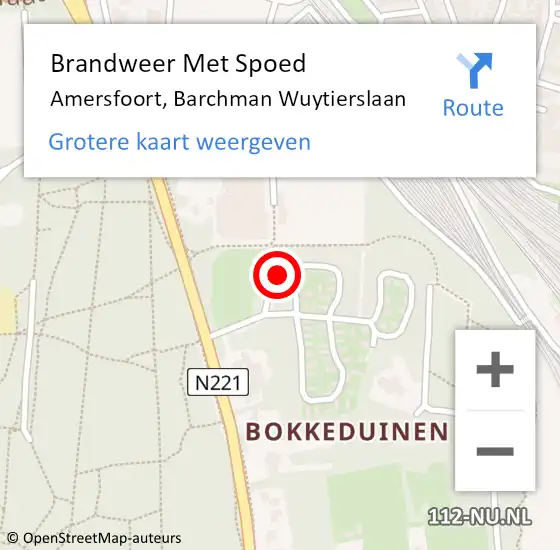 Locatie op kaart van de 112 melding: Brandweer Met Spoed Naar Amersfoort, Barchman Wuytierslaan op 22 januari 2024 04:47