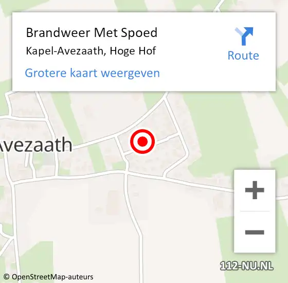 Locatie op kaart van de 112 melding: Brandweer Met Spoed Naar Kapel-Avezaath, Hoge Hof op 22 januari 2024 08:43