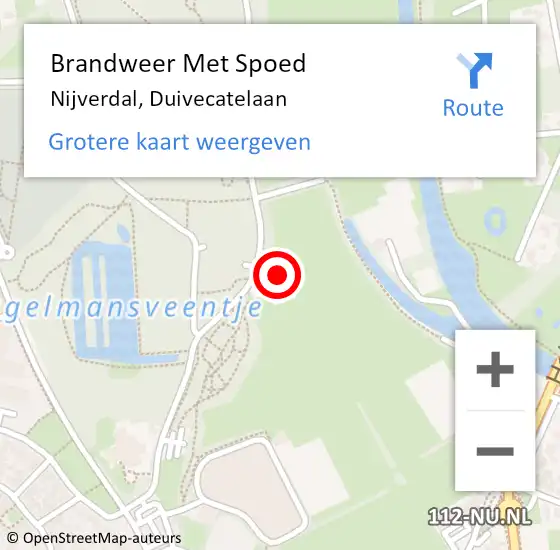 Locatie op kaart van de 112 melding: Brandweer Met Spoed Naar Nijverdal, Duivecatelaan op 22 januari 2024 09:08