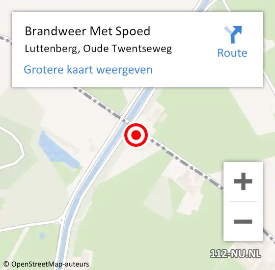 Locatie op kaart van de 112 melding: Brandweer Met Spoed Naar Luttenberg, Oude Twentseweg op 22 januari 2024 10:53