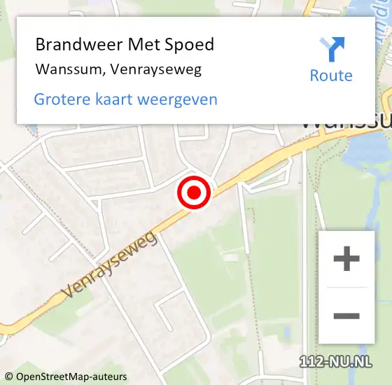 Locatie op kaart van de 112 melding: Brandweer Met Spoed Naar Wanssum, Venrayseweg op 22 januari 2024 11:10
