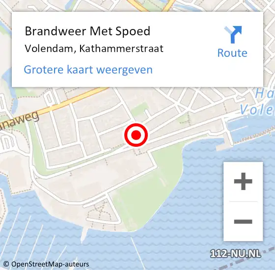 Locatie op kaart van de 112 melding: Brandweer Met Spoed Naar Volendam, Kathammerstraat op 22 januari 2024 16:10