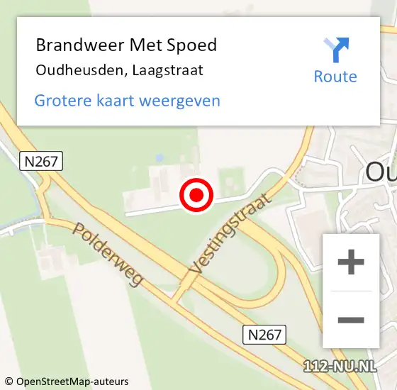 Locatie op kaart van de 112 melding: Brandweer Met Spoed Naar Oudheusden, Laagstraat op 22 januari 2024 17:47