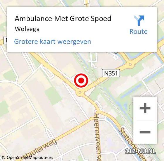 Locatie op kaart van de 112 melding: Ambulance Met Grote Spoed Naar Wolvega op 22 januari 2024 19:51
