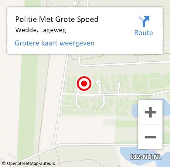 Locatie op kaart van de 112 melding: Politie Met Grote Spoed Naar Wedde, Lageweg op 22 januari 2024 20:09