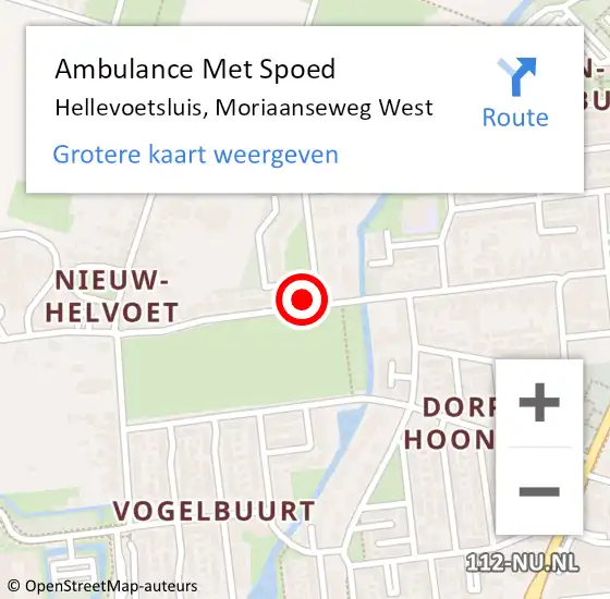 Locatie op kaart van de 112 melding: Ambulance Met Spoed Naar Hellevoetsluis, Moriaanseweg West op 22 januari 2024 20:41