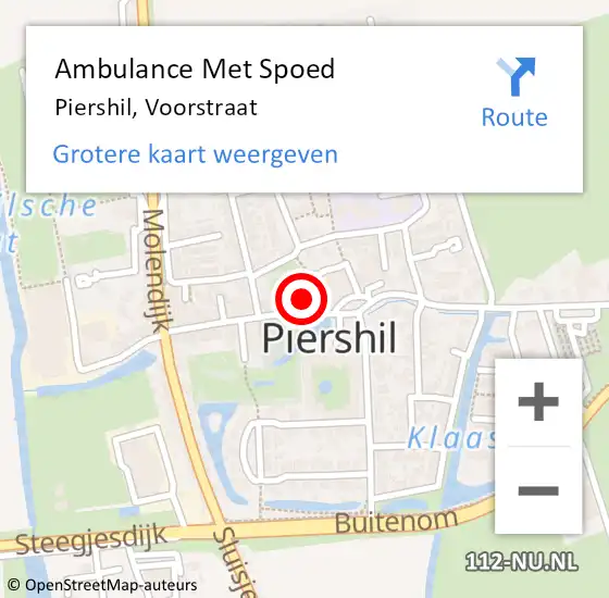 Locatie op kaart van de 112 melding: Ambulance Met Spoed Naar Piershil, Voorstraat op 23 januari 2024 01:36