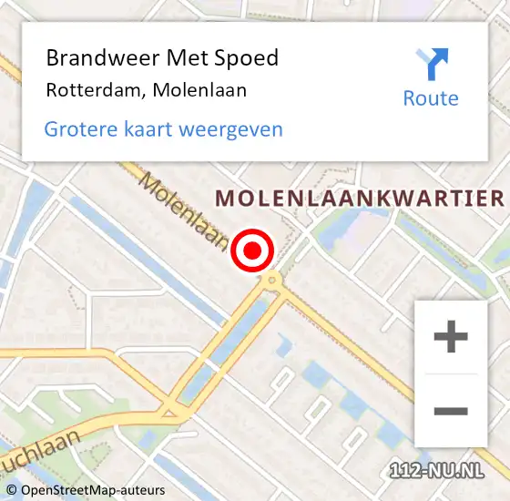 Locatie op kaart van de 112 melding: Brandweer Met Spoed Naar Rotterdam, Molenlaan op 23 januari 2024 08:18