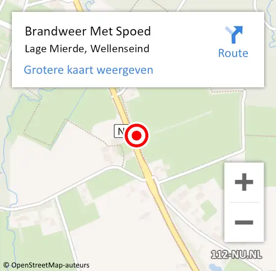 Locatie op kaart van de 112 melding: Brandweer Met Spoed Naar Lage Mierde, Wellenseind op 23 januari 2024 08:37