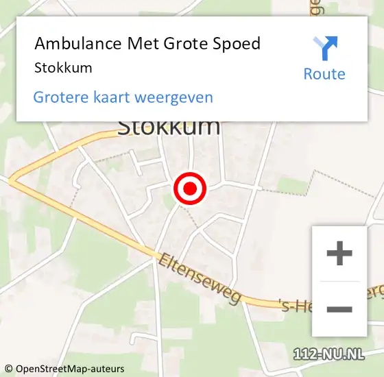 Locatie op kaart van de 112 melding: Ambulance Met Grote Spoed Naar Stokkum op 23 januari 2024 08:47