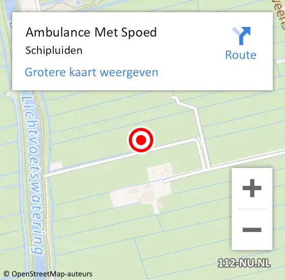 Locatie op kaart van de 112 melding: Ambulance Met Spoed Naar Schipluiden op 23 januari 2024 09:18