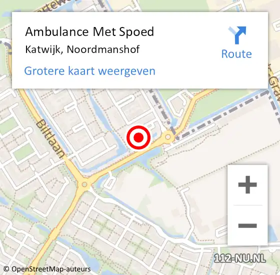Locatie op kaart van de 112 melding: Ambulance Met Spoed Naar Katwijk, Noordmanshof op 23 januari 2024 10:08