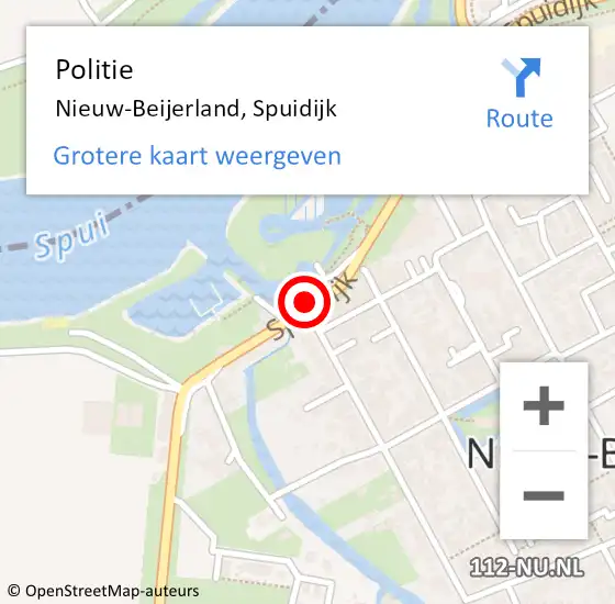 Locatie op kaart van de 112 melding: Politie Nieuw-Beijerland, Spuidijk op 23 januari 2024 10:33