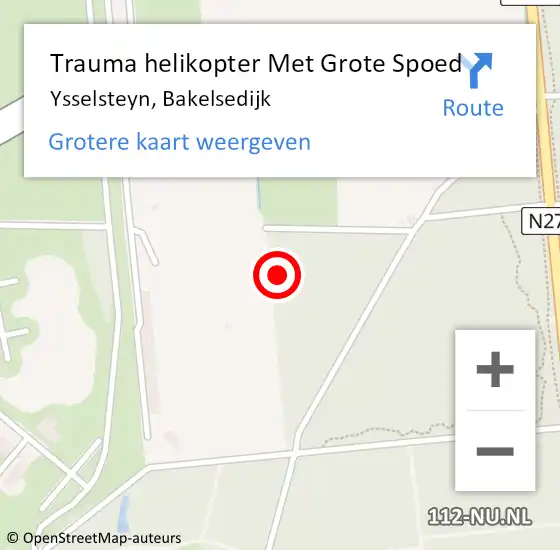 Locatie op kaart van de 112 melding: Trauma helikopter Met Grote Spoed Naar Ysselsteyn, Bakelsedijk op 23 januari 2024 10:59