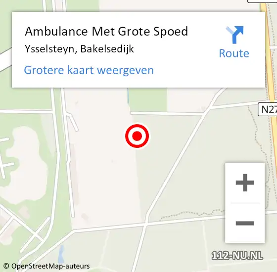 Locatie op kaart van de 112 melding: Ambulance Met Grote Spoed Naar Ysselsteyn, Bakelsedijk op 23 januari 2024 11:05