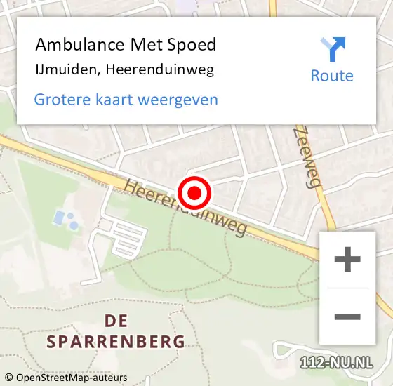 Locatie op kaart van de 112 melding: Ambulance Met Spoed Naar IJmuiden, Heerenduinweg op 23 januari 2024 12:17