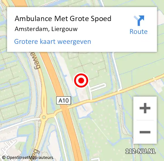 Locatie op kaart van de 112 melding: Ambulance Met Grote Spoed Naar Amsterdam, Liergouw op 23 januari 2024 12:45