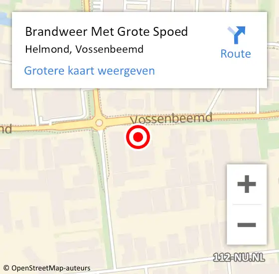 Locatie op kaart van de 112 melding: Brandweer Met Grote Spoed Naar Helmond, Vossenbeemd op 23 januari 2024 13:24
