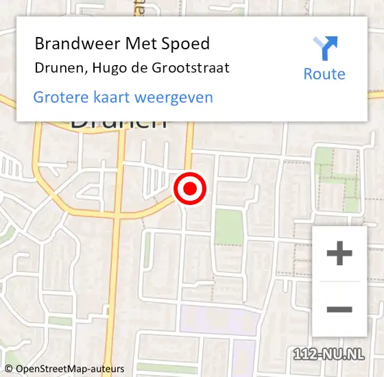 Locatie op kaart van de 112 melding: Brandweer Met Spoed Naar Drunen, Hugo de Grootstraat op 23 januari 2024 15:29
