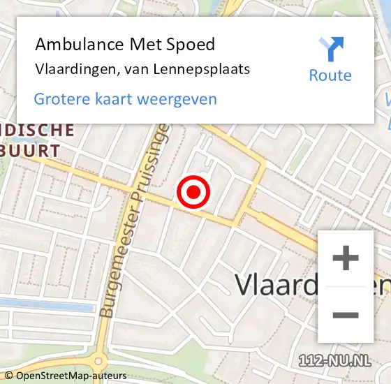 Locatie op kaart van de 112 melding: Ambulance Met Spoed Naar Vlaardingen, van Lennepsplaats op 23 januari 2024 15:51