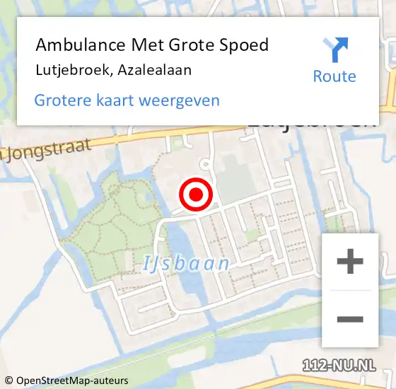 Locatie op kaart van de 112 melding: Ambulance Met Grote Spoed Naar Lutjebroek, Azalealaan op 23 januari 2024 16:24
