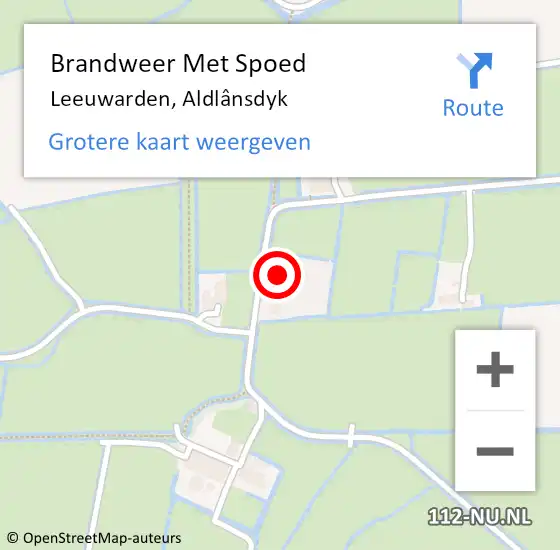 Locatie op kaart van de 112 melding: Brandweer Met Spoed Naar Leeuwarden, Aldlânsdyk op 23 januari 2024 17:28