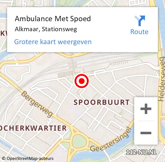 Locatie op kaart van de 112 melding: Ambulance Met Spoed Naar Alkmaar, Stationsweg op 23 januari 2024 17:40