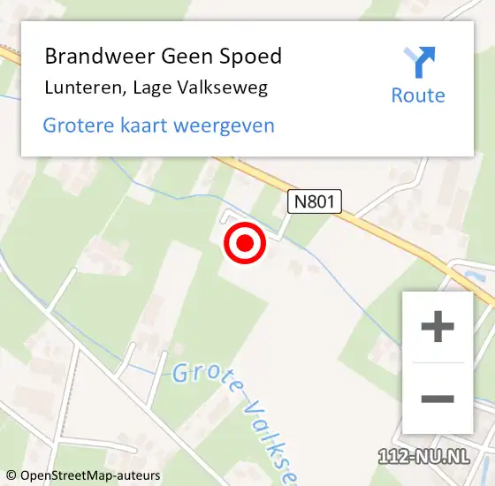 Locatie op kaart van de 112 melding: Brandweer Geen Spoed Naar Lunteren, Lage Valkseweg op 23 januari 2024 18:06