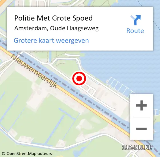 Locatie op kaart van de 112 melding: Politie Met Grote Spoed Naar Amsterdam, Oude Haagseweg op 23 januari 2024 19:18