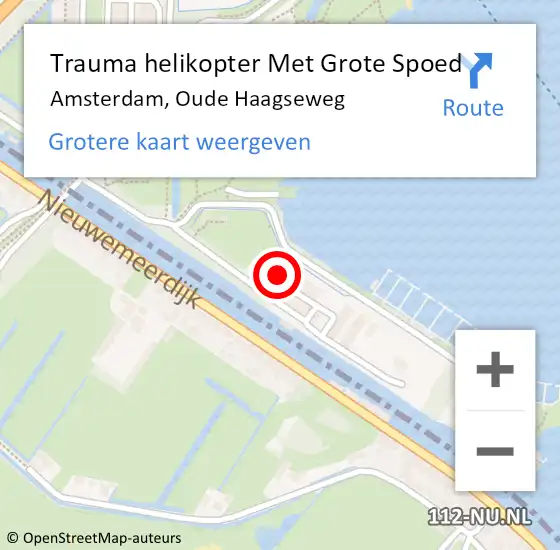 Locatie op kaart van de 112 melding: Trauma helikopter Met Grote Spoed Naar Amsterdam, Oude Haagseweg op 23 januari 2024 19:19