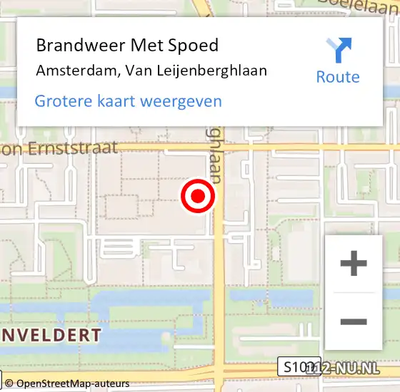 Locatie op kaart van de 112 melding: Brandweer Met Spoed Naar Amsterdam, Van Leijenberghlaan op 23 januari 2024 20:17