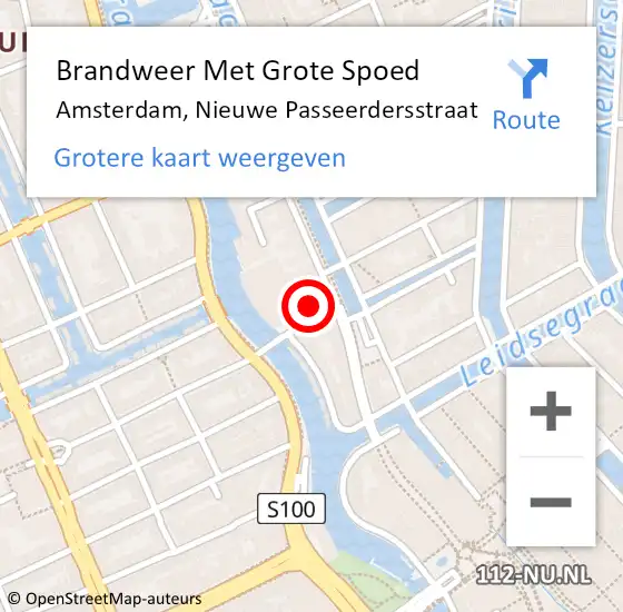 Locatie op kaart van de 112 melding: Brandweer Met Grote Spoed Naar Amsterdam, Nieuwe Passeerdersstraat op 23 januari 2024 22:30