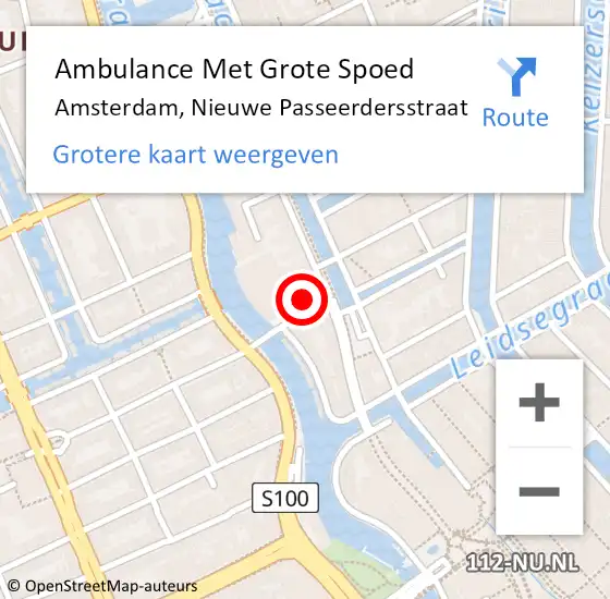 Locatie op kaart van de 112 melding: Ambulance Met Grote Spoed Naar Amsterdam, Nieuwe Passeerdersstraat op 23 januari 2024 22:31