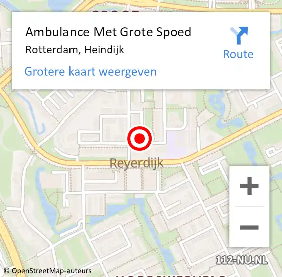 Locatie op kaart van de 112 melding: Ambulance Met Grote Spoed Naar Rotterdam, Heindijk op 23 januari 2024 22:42