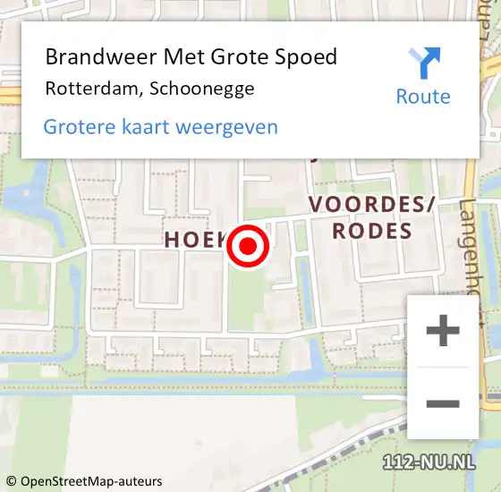Locatie op kaart van de 112 melding: Brandweer Met Grote Spoed Naar Rotterdam, Schoonegge op 24 januari 2024 03:02