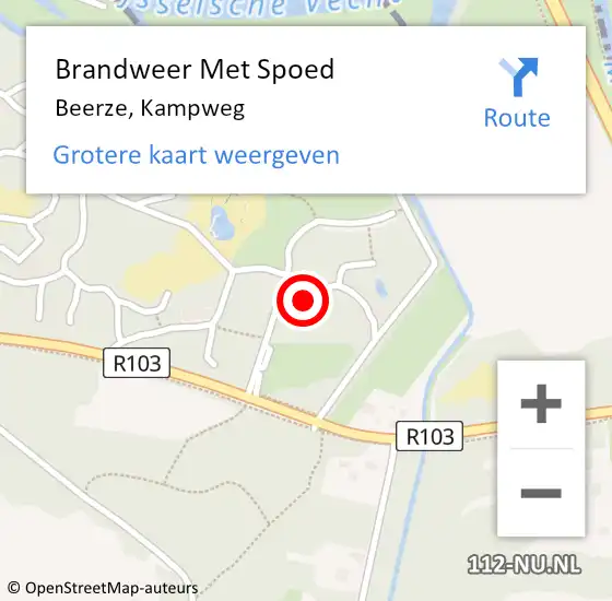 Locatie op kaart van de 112 melding: Brandweer Met Spoed Naar Beerze, Kampweg op 24 januari 2024 07:08