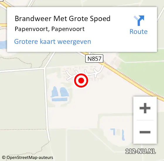 Locatie op kaart van de 112 melding: Brandweer Met Grote Spoed Naar Papenvoort, Papenvoort op 24 januari 2024 07:29