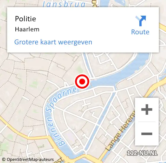 Locatie op kaart van de 112 melding: Politie Haarlem op 24 januari 2024 10:56