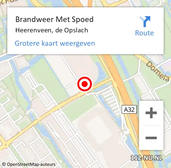 Locatie op kaart van de 112 melding: Brandweer Met Spoed Naar Heerenveen, de Opslach op 24 januari 2024 12:43